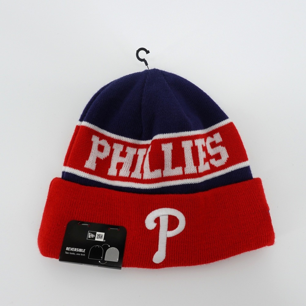 New Era Philadelphia Phillies Reversible Knit Beanie Hat Red Blue MLB NEW